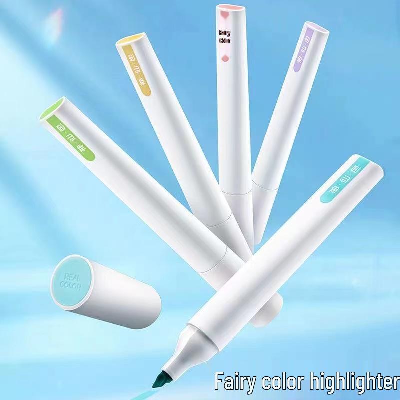 Dian Shi Fairy Color Soft Tip Fluorescent Markers, 10 Bold Highlighting Colors for Students and Journals