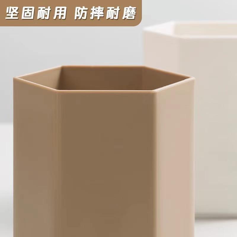 Large Capacity Hexagon Minimalist Light Luxury Desktop Pen Holder For Office Students