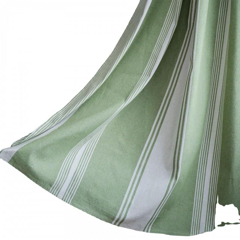 Cotton Linen Stripe Kitchen Curtain Semi-Sheer American Style Cafe Window Treatment Dining Room
