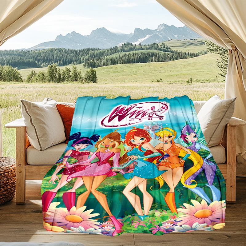 1PC Wink Club Flannel Blanket, Use for Birthday/Holiday Gift, Soft Blanket for Sofa/Bed/Camping/Office/Tourism Use,All Seasons