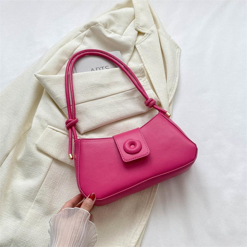 Fashion Small Bag 2025 Summer New Popular Casual Shoulder Bag Simple Solid Color Underarm Bag Casual Small Square Bag