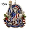 Durable Transparent Acrylic Hangings 250th Anniversary Christmas Ornament, Patriotic Hanging Decor Commemorative Keepsakes for Home with Eagle