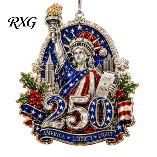 Durable Transparent Acrylic Hangings 250th Anniversary Christmas Ornament, Patriotic Hanging Decor Commemorative Keepsakes for Home with Eagle