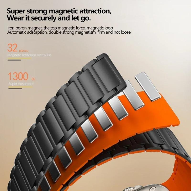 Magnetic Loop for Apple Watch 44mm 40mm 49mm 45mm 41mm 46mm Silicone Bracelet for IWatch Series 12 11 10 9 8 7 6 5 4 3 Se Ultra 2 Strap