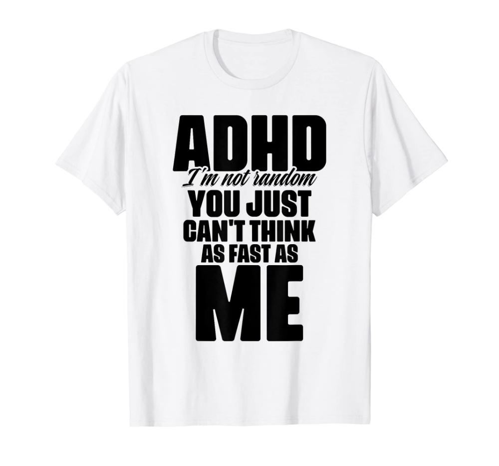 ADHD Awareness Mens Black TShirt Cotton Short Sleeve Tee Comfortable Crew Neck Regular Fit Casual Wear Graphic T Shirts S