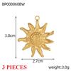 3PCS/LOT CARLIDANA Vintage Luxury Stainless Steel Natural Stone Star Eye Sunflower Pendants Charms for DIY Jewelry