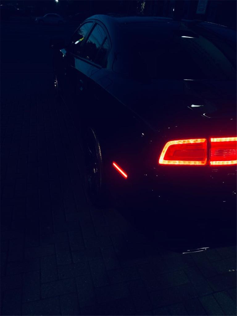 Smoked Rear Side Marker Lamps with Red LED Lights For 2008-2014 Dodge Challenger