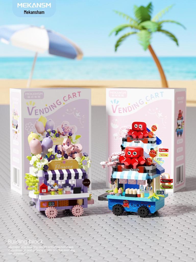 Verkaufsstand Bausteine - Lego kompatible Kinder Spielzeug Ornamente, Perfektes Geschenk für den 1. Juni