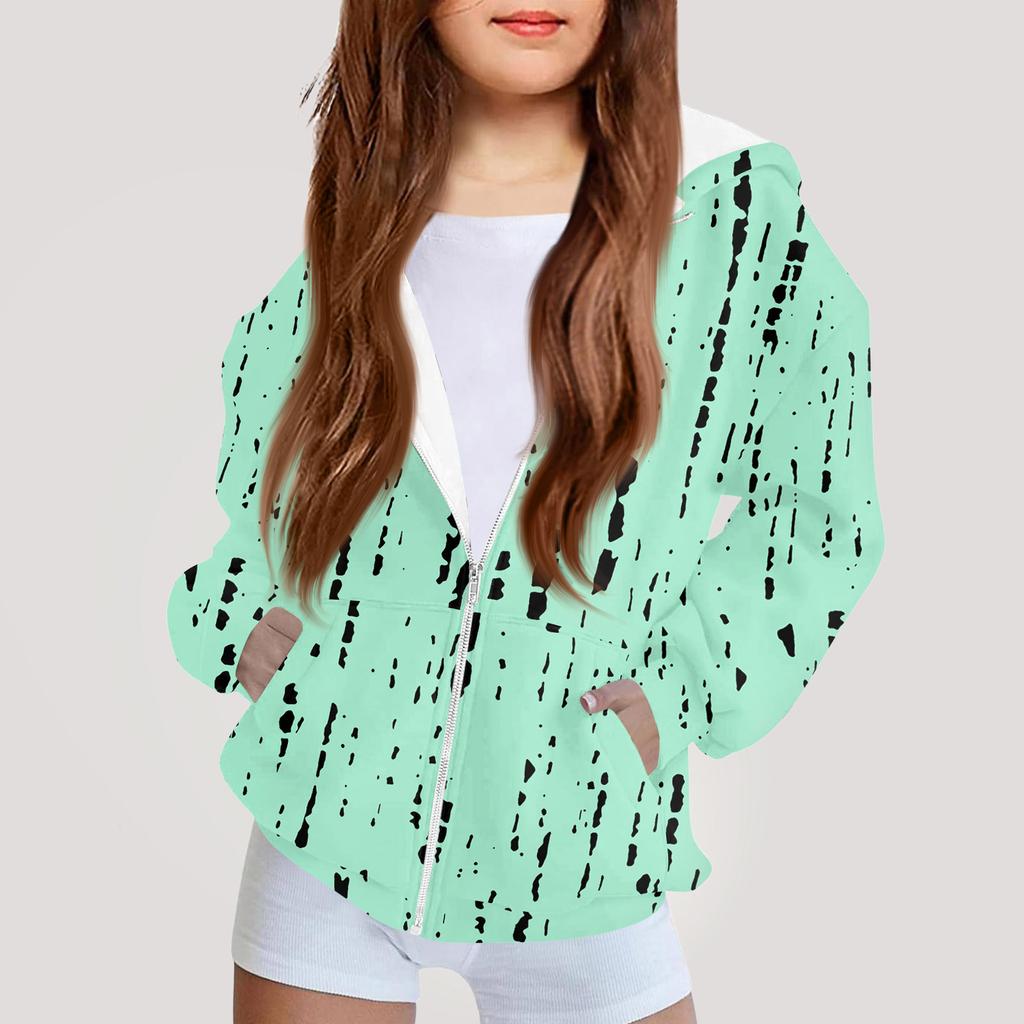 Moda dziecięca Bluza z kapturem z nadrukiem z długim rękawem Dziewczęca kurtka hoodie
