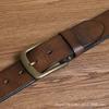 Personalized Fashion Trend Contrasting Spot Belt Men's Genuine Leather Needle Buckle Layer Cowhide Retro Pure Copper Denim Belt