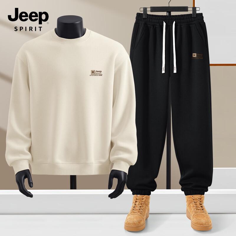 JEEP SPIRIT Men's 2025 Casual Hoodie & Sweatpants Set