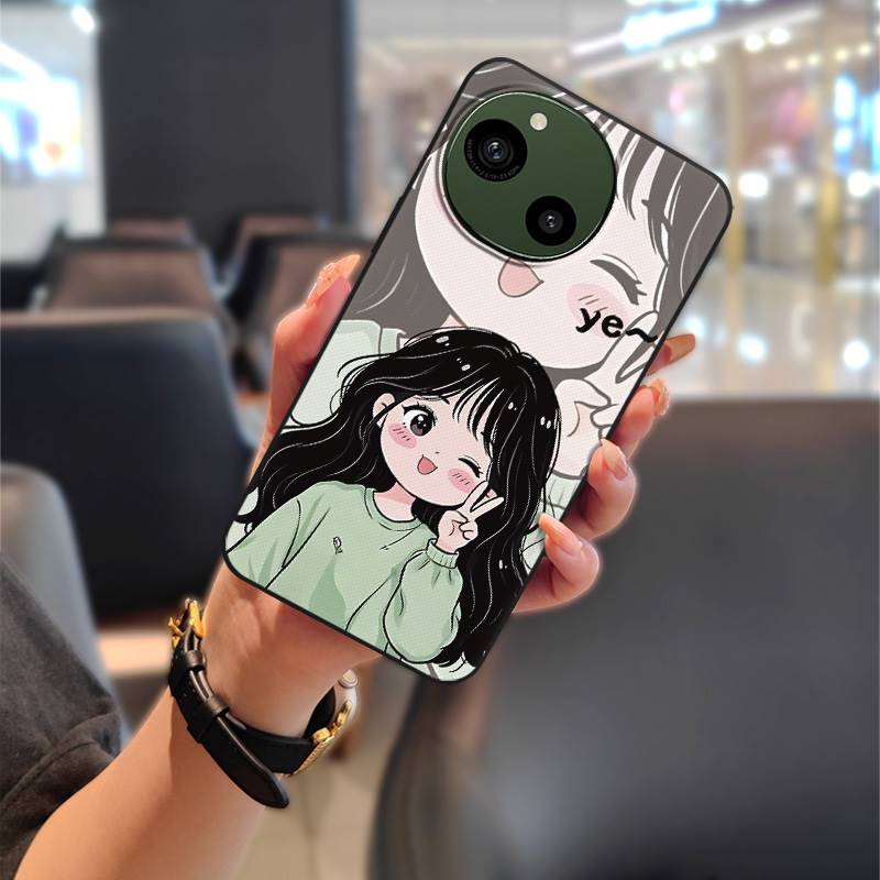 Couple Anti-dust Phone Case For Sharp Aquos R9/SH-51E Anti-knock Silicone Protective Durable Dirt-resistant TPU Graffiti