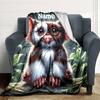 Custom Name Mysterious Creature Portrait Blanket for Couch & Bed, Plush Cozy Fuzzy Blanket Super Soft & Warm Blankets for Fall and Winter. 0908141