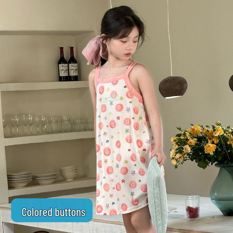 Girls' Cute Summer Sleeveless Nightgown Pajamas