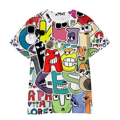 Zabawne koszulki z kreskówek Gra Alfabet Lore 3D Drukuj Streetwear Chłopcy Dziewczęta Moda swobodna Oversized T Shirt Dzieci Chłopcy Dziewczęta Koszulki Topy