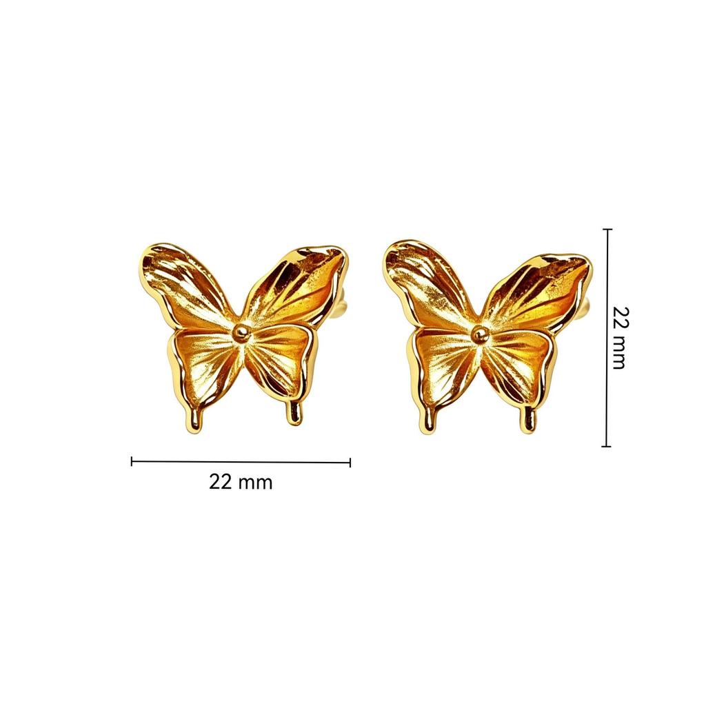 Trendy European & American Stainless Steel Butterfly Earrings
