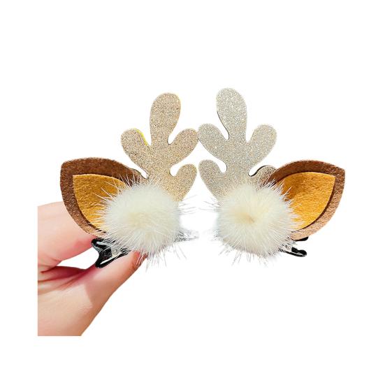 1 pár vánočních sponek do vlasů Slavnostní styly Sob Vánoční strom Sněhulák Santa Claus Plyšové Flitrová dekorace Sponky do vlasů