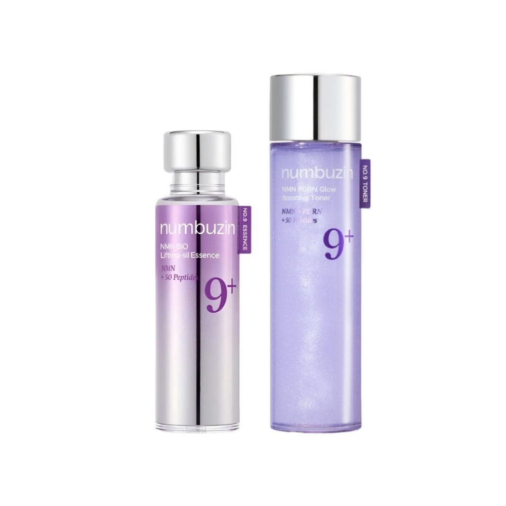 numbuzin No.9 NMN PDRN Glow Treatment Toner 150ml and No.9 NMN BIO Lifting Essence 50ml Set for Advanced Ageless Volume and Firming Care