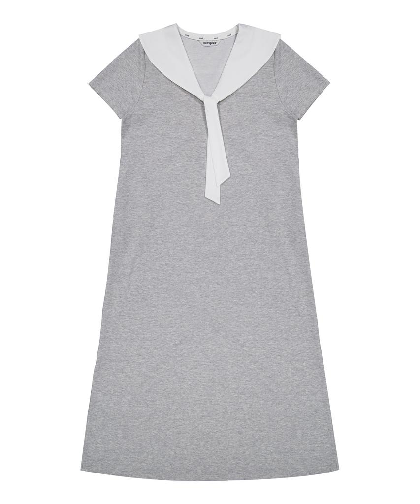 Metapeo Sailor Collar Dress Gray