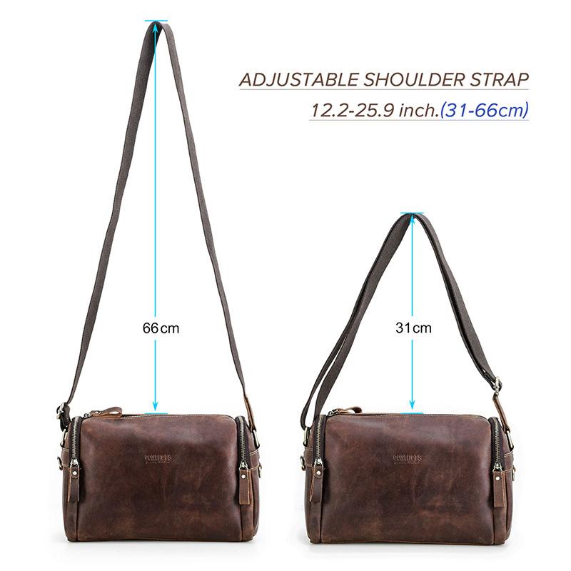 Echtes Leder Männer Vintage Umhängetasche Strap Sling Mehrere Mezzanine Große Kapazität Schulter Tasche Crazy Horse Leder Messenger Taschen