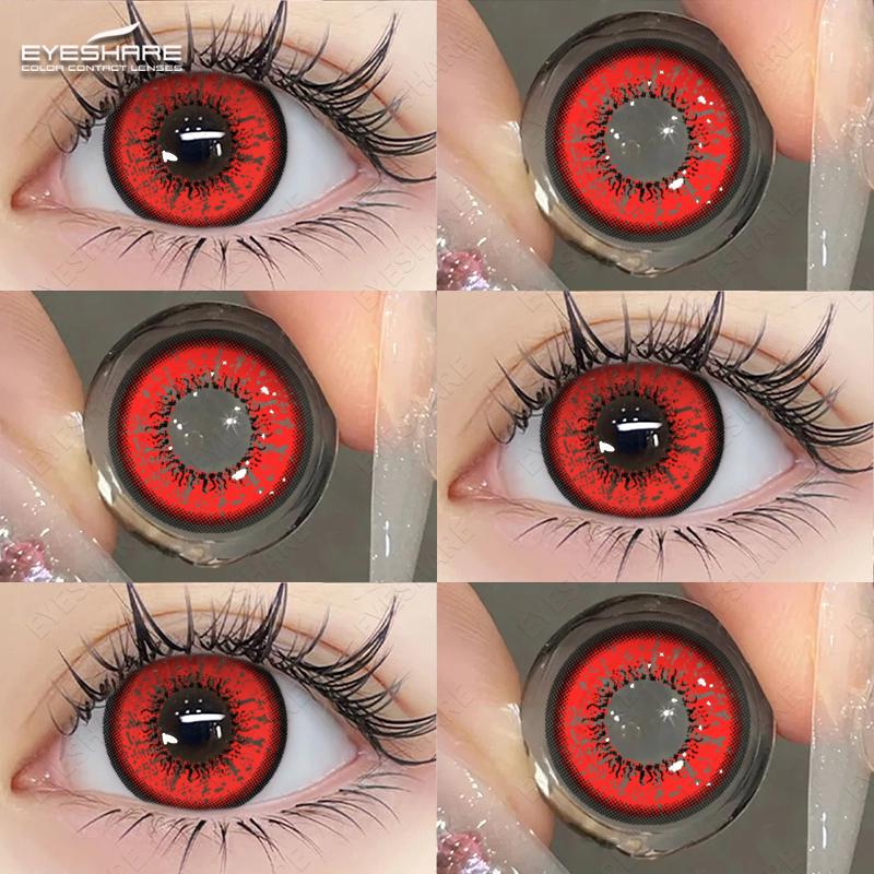 

AMARA красные цветные контактные линзы для косплея для глаз, линзы для глаз аниме, 1 пара красных контактных линз, косметические цветные линзы для глаз