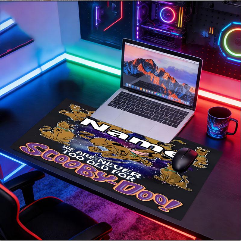 Custom Name Personalized Scooby Pattern Mousepad, Laptop PC Desk Mat, Decorative Desk Mat for Home Keyboard Pad Gift