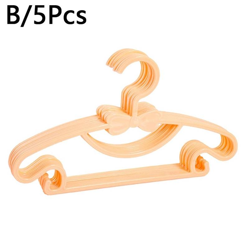 5pcs Kids Clothes Hangers Portable Multifunction Hook Design Clothes Drying Rack For Kid Plastic Baby Hangers Clothes Storage F1M3