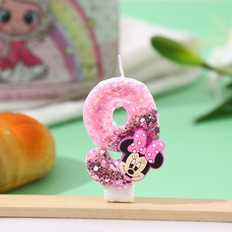 Cartoon Birthday Candle with Sequins - Number 7