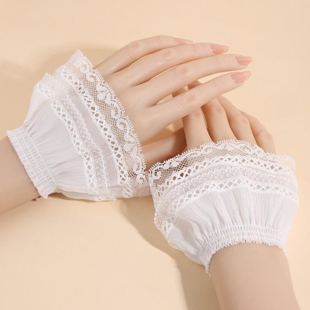 Detachable Fake Cuff Multilayer Ruffle Lace Cuff False Sleeve Cuffs  Women's Clothing Accessories
