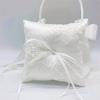 Romance Lace Embroidered Rings Pillow for Weddings Sturdy Fabric Materials With Handmade Beads Tulle Detail