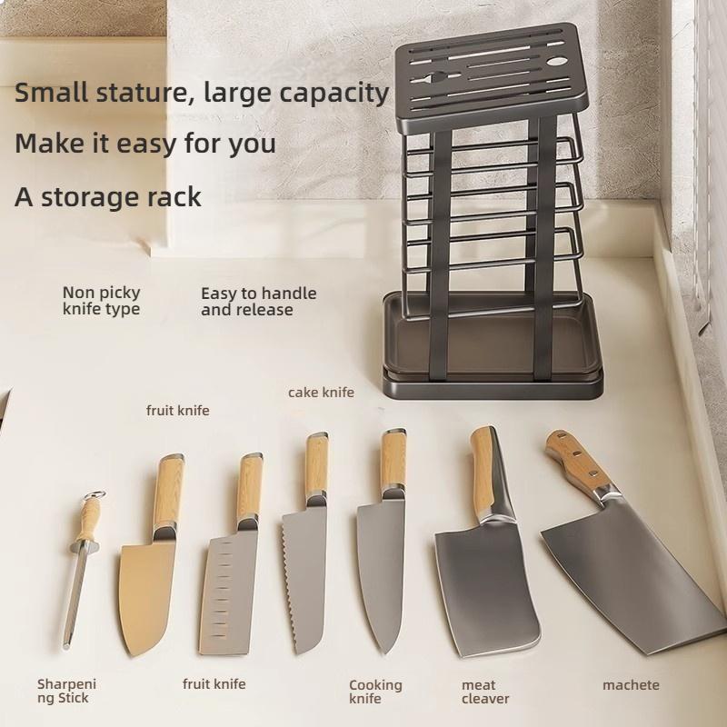 Kitchen Tabletop Storage Rack Knife Holder Stand Waterproof Hollow Storage Rack Kitchen Utensil Organizer Holder Accessories
