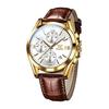 Clock Men's Watch Hand Watch Leather Belt Leather Business Brand Analog Stylish Casual Gentleman Date Father's Day Present Watch for Men OLEVS