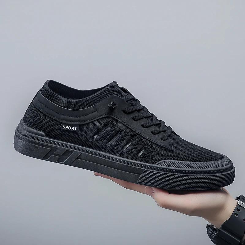 2024 Men's Breathable Sneakers Summer Casual Loafers Lightweight Round Head Solid Colour Non-slip Flats Zapatillas Para Hombres