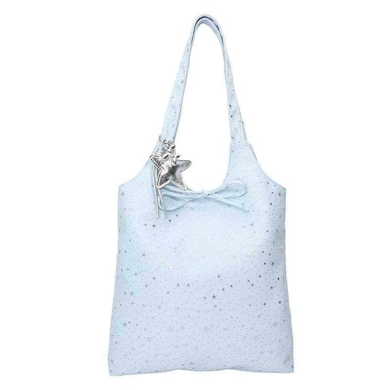 Korean-Style Starry Tote: 2026 Women's Single Shoulder, Large-Capacity Casual Handbag