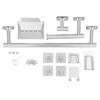 11PCS Bathroom Hardware Set 15.6 Inch 6.3 Inch Stainless Steel Towel Bar with Hooks Accessories for Bathroom Wall