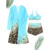 3 Pieces High Waist Bikini 2026 Printed Swimsuit Women & Kimono Swimwear Female Sexy Bather Bathing Swimming Swim Suit Beachwear