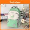 Blocked Color Simple Letter Rabbit Ear Decoration Student Backpack Casual