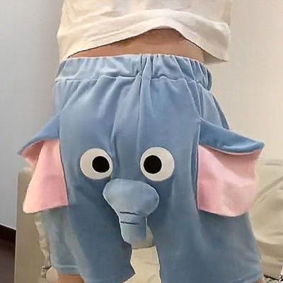 Pigiama Estivo Elefante Pantaloni Corti Casual da Ragazza Vestibilità Ampia