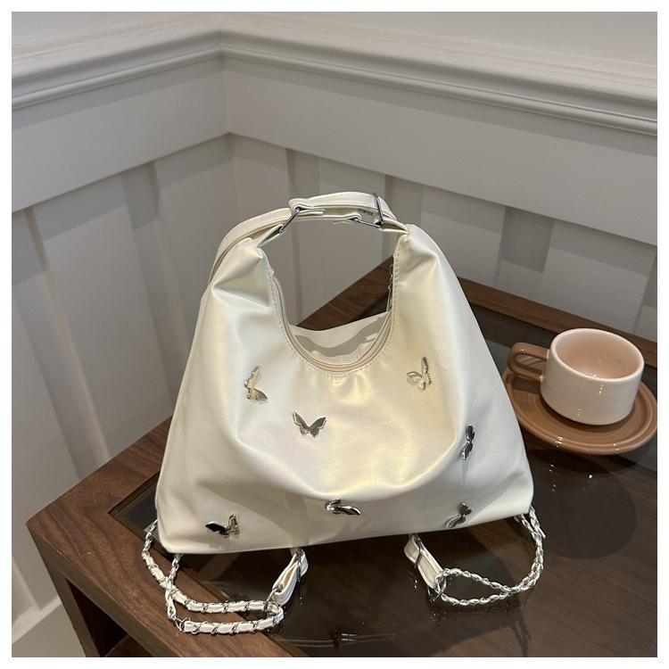 Casual Shoulder Large Capacity Solid Color 2025 New Summer Butterfly Fashion Commuting Single Shoulder Underarm Crossbody Bag