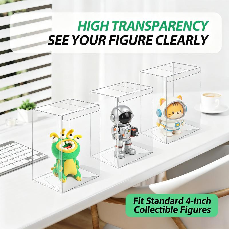 Clear Rectangular PVC Display Box 4 Inch Waterproof Plastic Container for Figurine Small Craft Gift Packaging