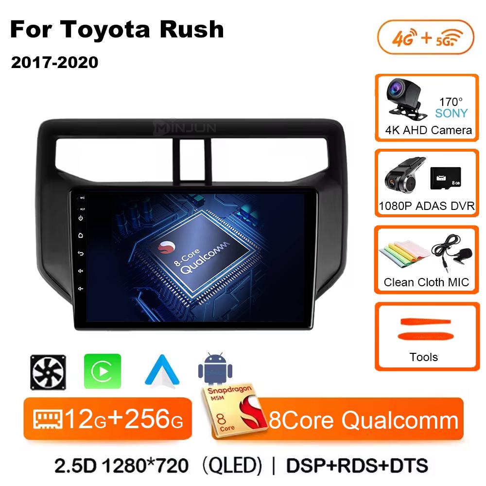 Android14 Car Radio For Toyota Rush Daihatsu Terios 2017 2018 2019 2020 Carplay Auto Player GPS Stereo WIFI+4G 360 Camera BT DSP