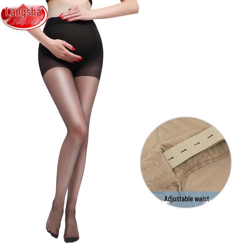 

Langsha Maternity Чулки с поддержкой, устойчивые к зацепкам - Черные и телесные летние леггинсы One Size - Adjustable Maternity Full Footstockings чёрный