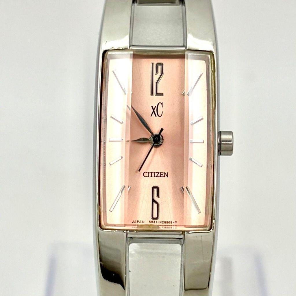 Used [New Battery] CITIZEN Women's Watch Pink Cut Glass Bangle 5931-H16919 860086