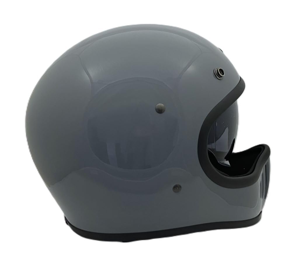 SUNUP Full Face Motorcycle Helmet PILOT Size L SM-001 (59-60cm) (Gloss Gray)