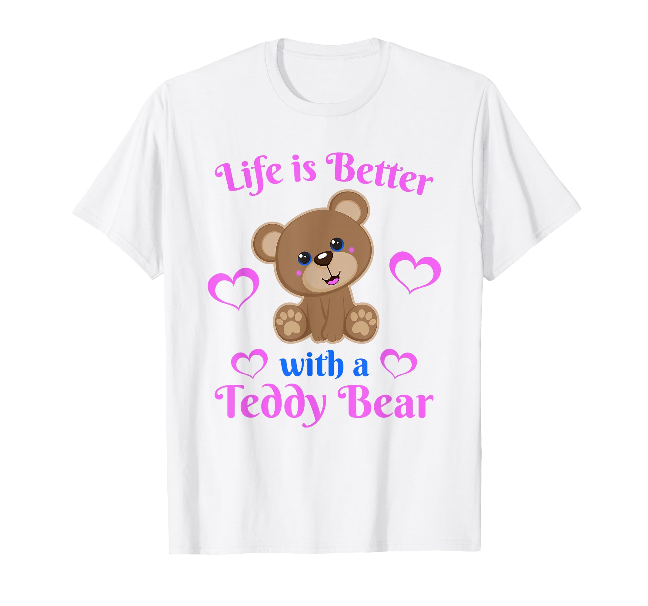 

Жизнь лучше с плюшевым мишкой Милая футболка для любителя мягких игрушек