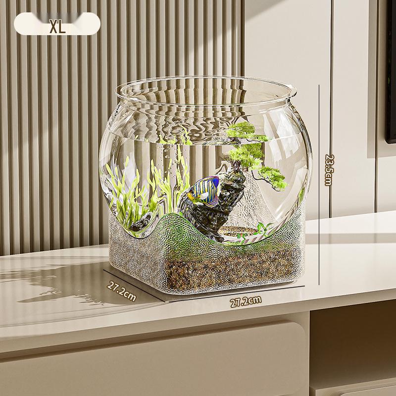 Transparent PET Material Wear-Resistant Desktop Hydroponic Goldfish Tank - Durable and Varied Styles