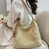 Yogodlns Borsa in Paglia Intrecciata Versatile da Appendere Estiva alla Moda con Lavorazione a Intreccio Vuota Borsa da Spiaggia in Erba Intrecciata a Mano Borsa a Spalla Singola da Donna