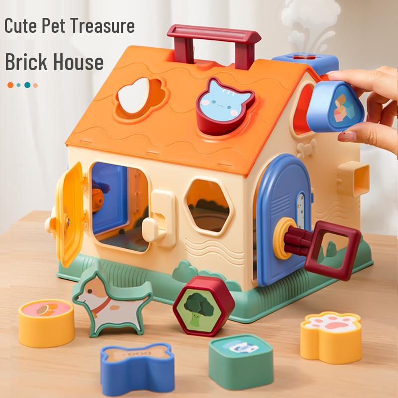 

Montessori Intelligence House: Six-Sided Shape & Color Puzzle for Ages 1-3