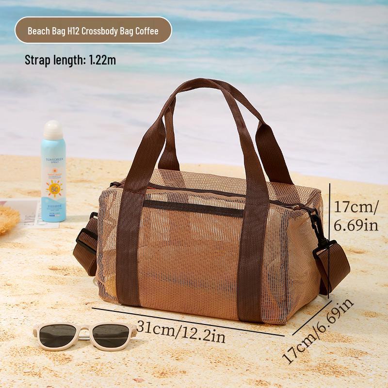 Große Strandtasche aus Mesh mit hoher Kapazität für Spielzeug und Badebekleidung – Multifunktionale Reisehandtasche