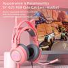 SY-G25 Wired Headphone Sensitive Noise Reduction Detachable Cat Ears 3.5mm USB Omnidirectional Gaming Headset for Laptop